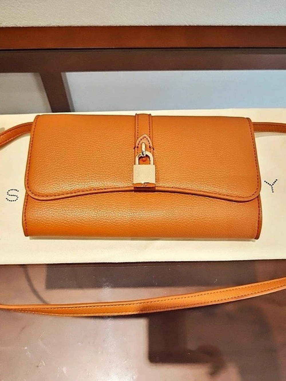 Stella McCartney Ryder Flap Crossbody Bag Orange - Picture 3 of 8
